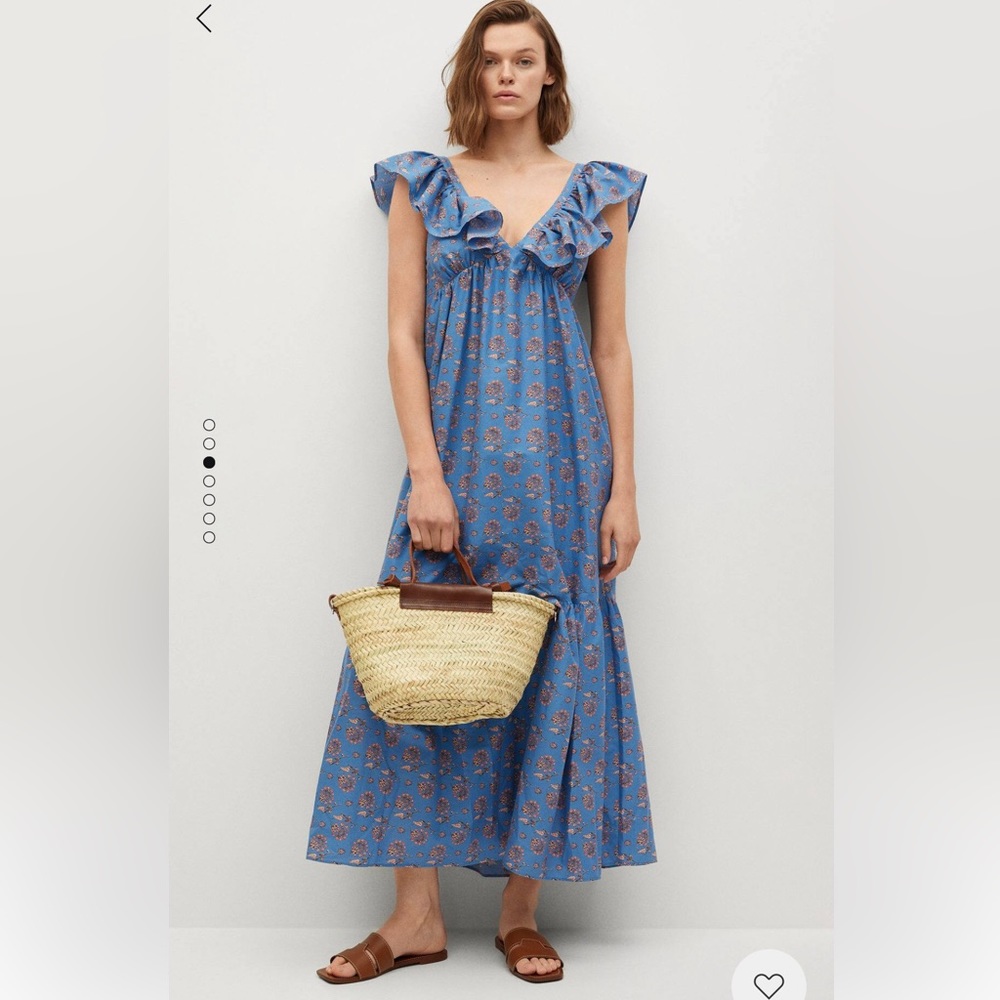 Mango Blue Floral Maxi Dress